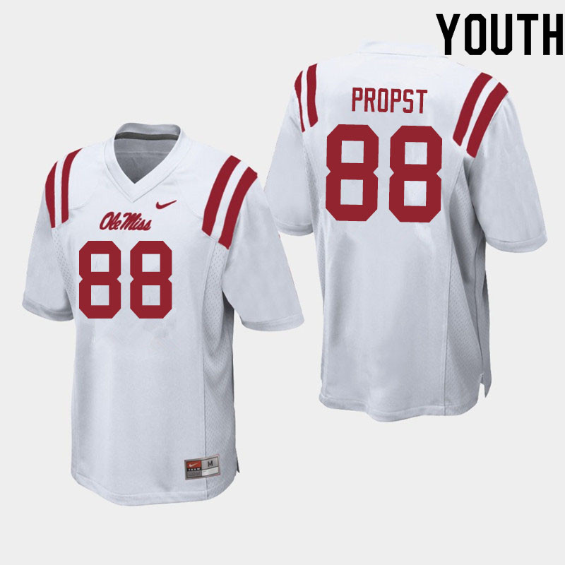 Youth #88 Jack Propst Ole Miss Rebels College Football Jerseys Sale-White - Click Image to Close